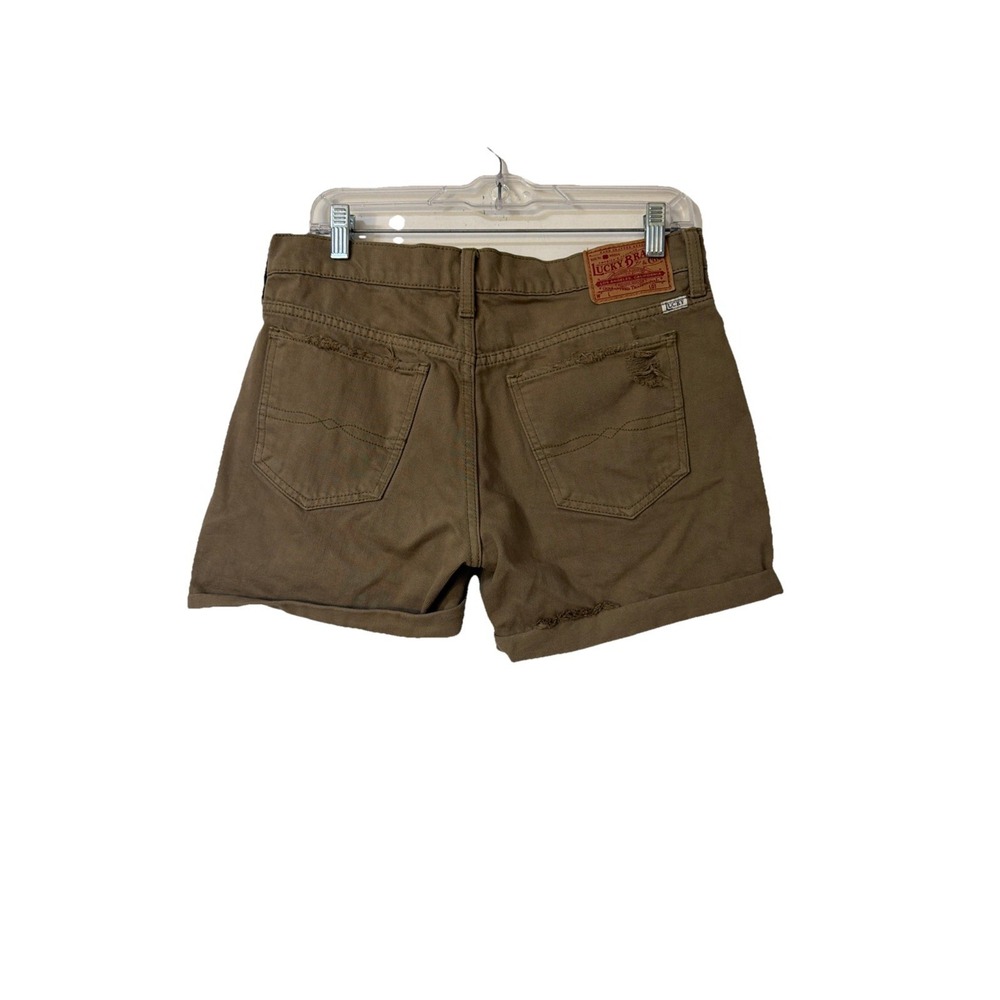 Lucky Brand The Boyfriend Shorts Women's Cuffed Distressed Brown Size 2/26 - Picture 2 of 7
